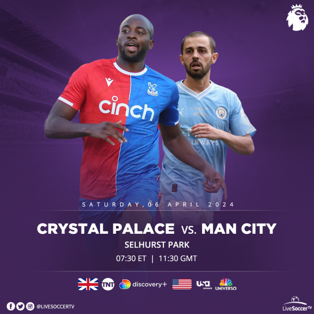 Crystal Palace, Manchester City, Broadcast Listings, English Premier League