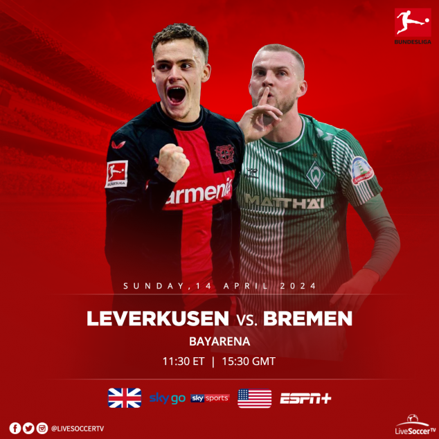 Bayer Leverkusen, Werder Bremen, Bundesliga, Broadcast Listings