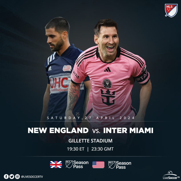 New England, Inter Miami, MLS, Broadcast Listings