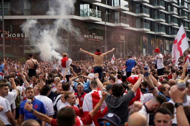 Ticketless England fans storm Wembley gates ahead of Euro final