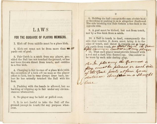 Football rule book from 1859 sells for £57,000