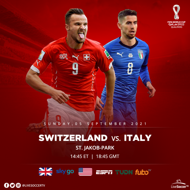 Switzerland, Italy, Broadcast Listings, FIFA World Cup Qualifying 