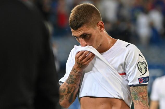 Verratti, con molestias en rodilla, deja la selección italiana y regresa al PSG
