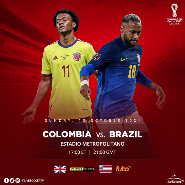 Colombia, Brazil, FIFA World Cup Qualifying, Broadcast Listings