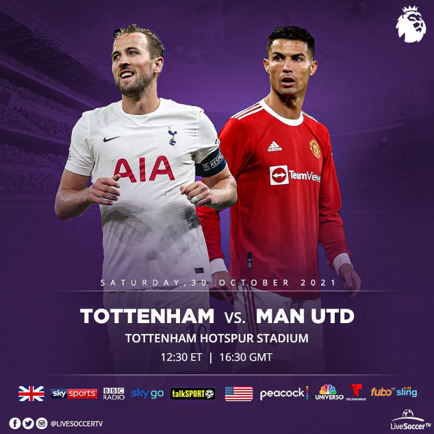 Tottenham, Manchester United, English Premier League, Broadcast Listings