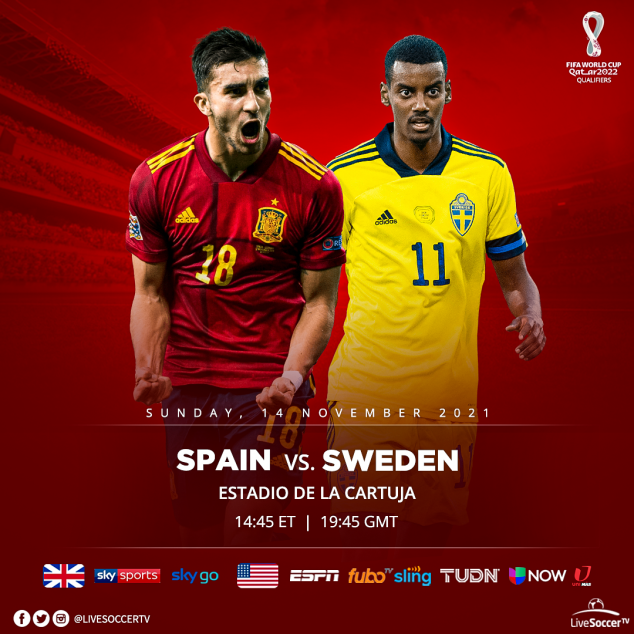Spain, Sweden, Broadcast Listings, FIFA World Cup Qualifying
