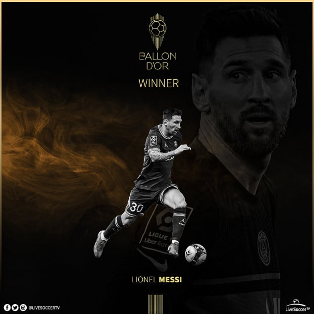 Lionel Messi, Barcelona, PSG, 2021 Ballon d'Or, France Football