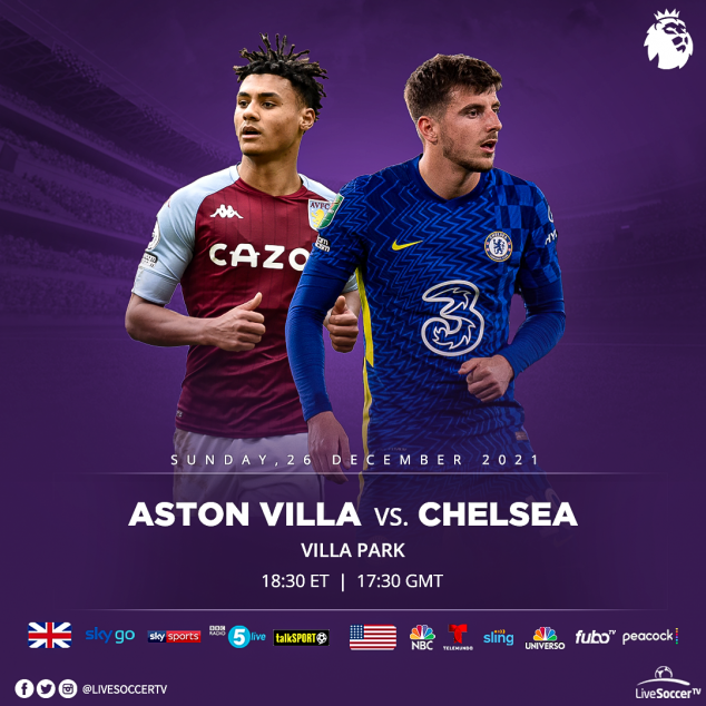 Aston Villa, Chelsea, English Premier League, Broadcast Listings