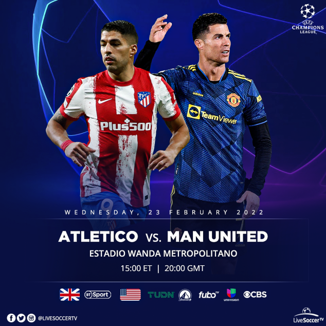 Atletico Madrid, Manchester United, UEFA Champions League, Broadcast Listings
