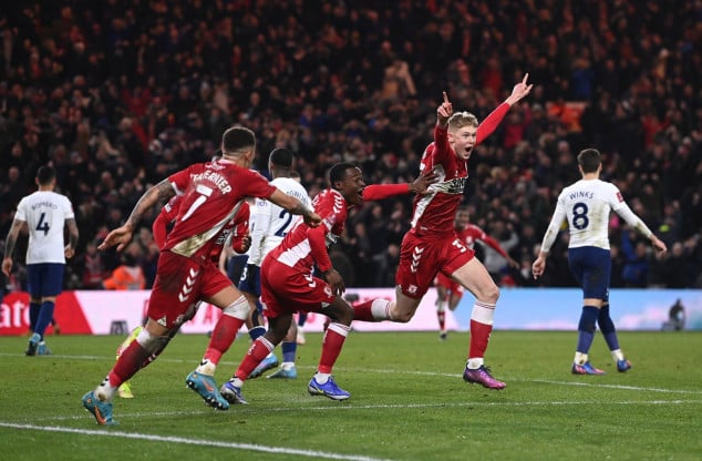 Spurs crash out of FA Cup as 'Boro score in ET
