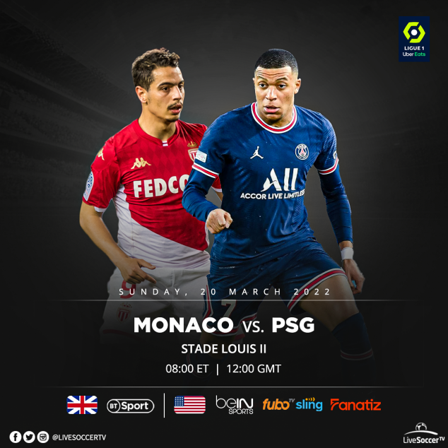 Monaco, PSG, Ligue 1, Broadcast Listings