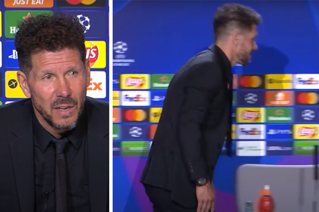 UCL: Watch Simeone storm out of press conference