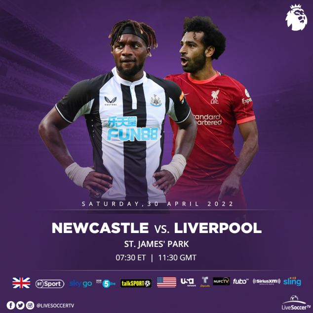 Newcastle, Liverpool, English Premier League, Broadcast Listings