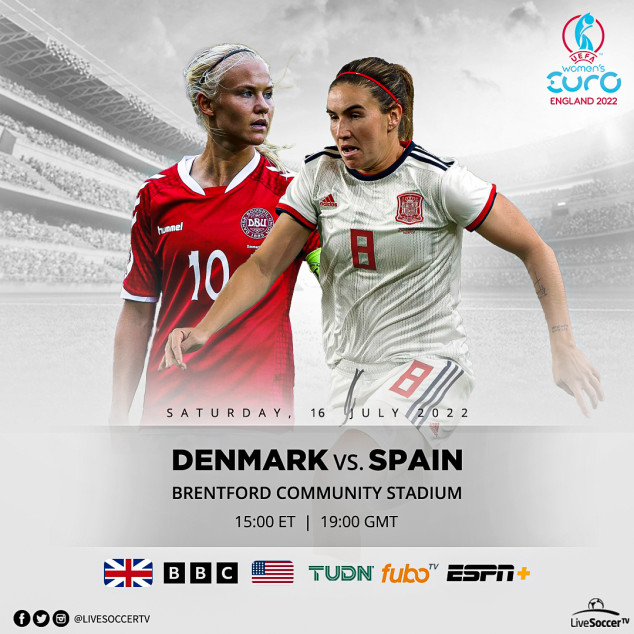 Denmark, Spain, UEFA Women's Euro, Broadcast Listings