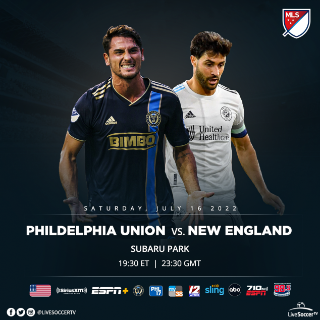 Philadelphia Union, New England Revolution, Broadcast Listings, MLS