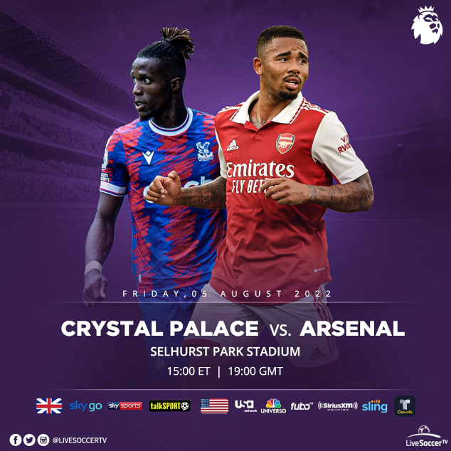 Crystal Palace, Arsenal, English Premier League, Broadcast Listings