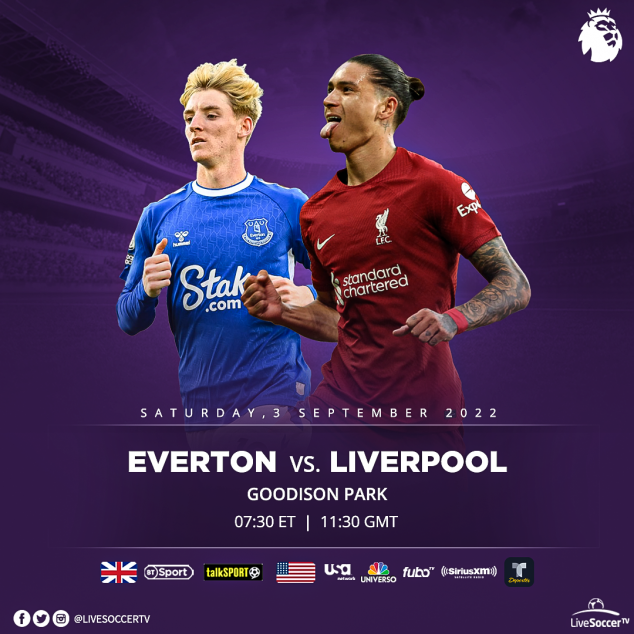 Everton, Liverpool, English Premier League, Broadcast Listings