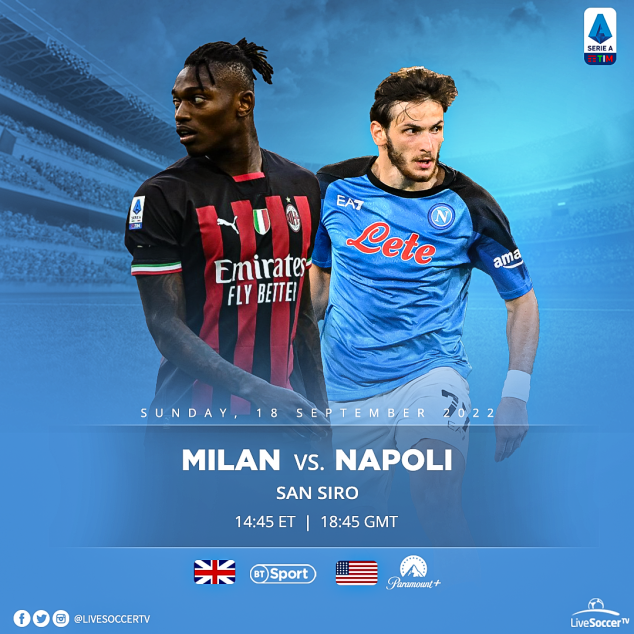 AC Milan, Napoli, Serie A, Broadcast listings