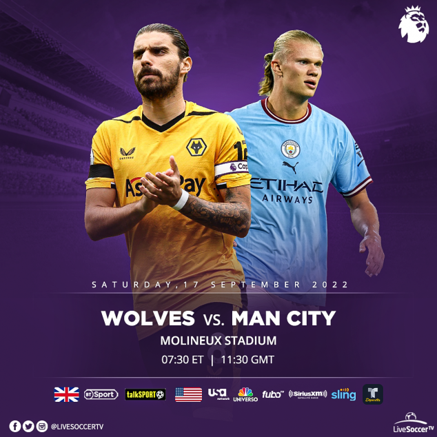 Wolves, Manchester City, Broadcast Listings, English Premier League