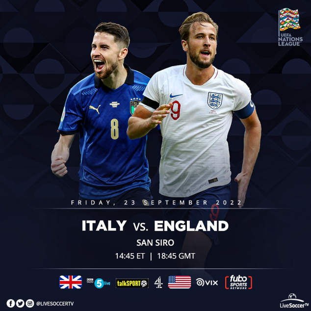 Italy, England, UEFA Nations League, Broadcast Listings