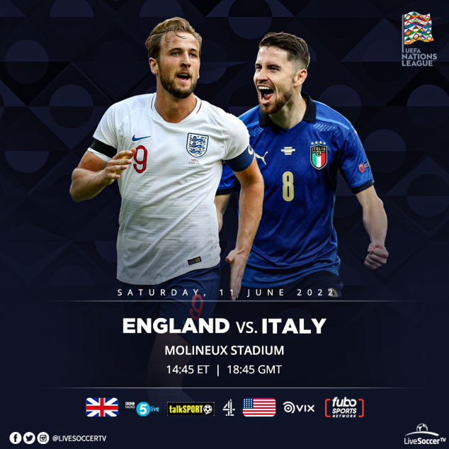 England, Italy, UEFA Nations League, Broadcast Listings