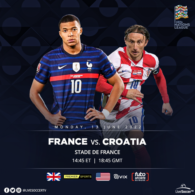 France, Croatia, UEFA Nations League, Broadcast Listings