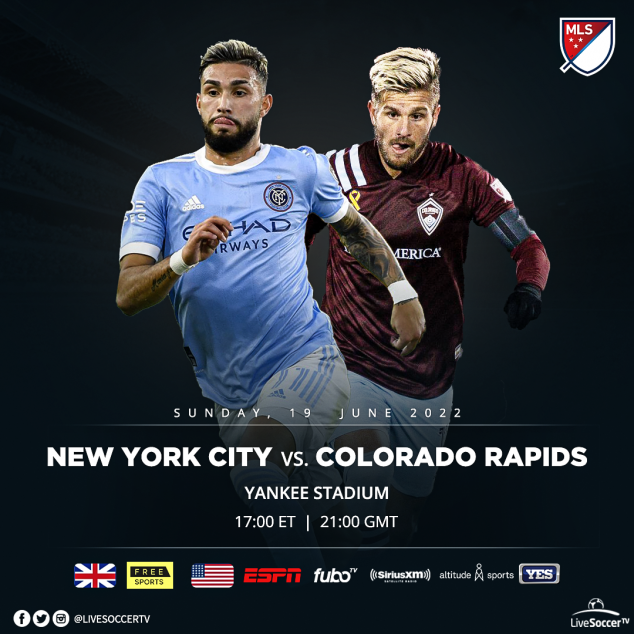 New York City FC, Colorado Rapids, MLS, Broadcast Listings
