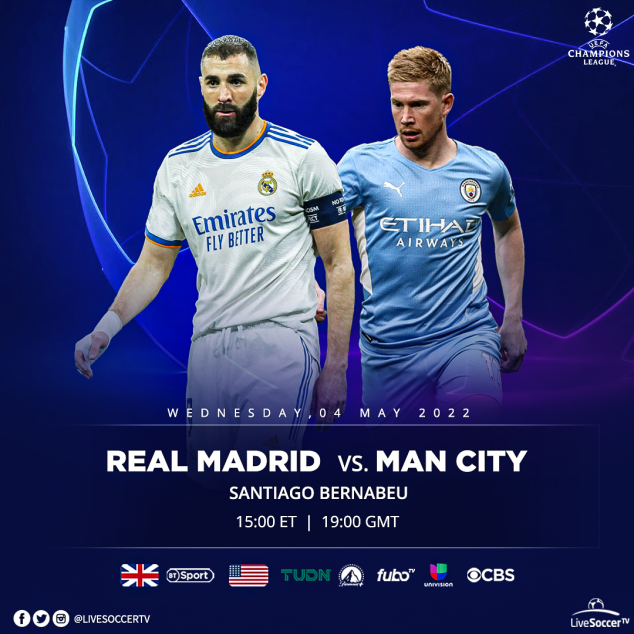 Real Madrid, Manchester City, UEFA Champions League, Broadcast Listings