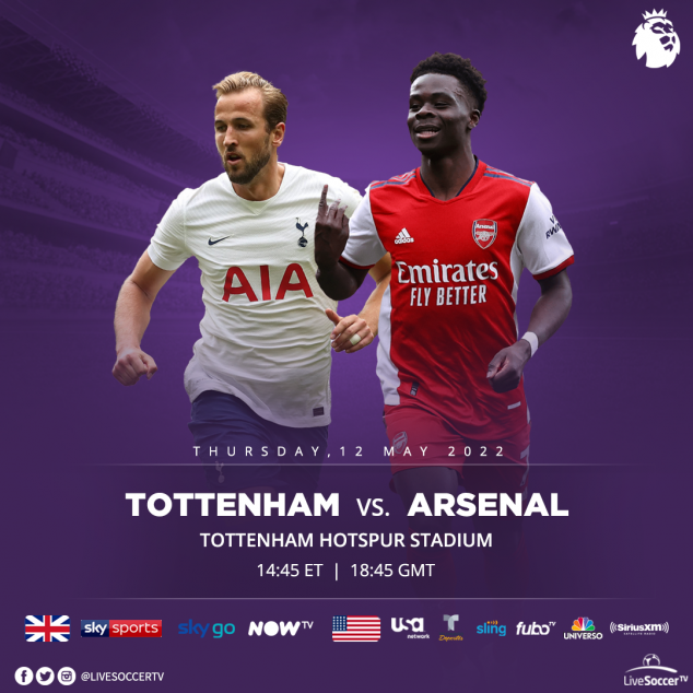 Tottenham, Arsenal, North London Derby, English Premier League, Broadcast Listings